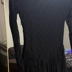 Kimchi Blue Elegant Black asymmetric Lace Dress